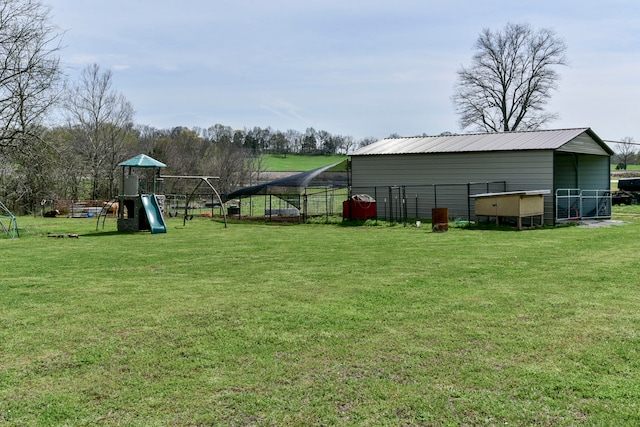 view of yard featuring a playground