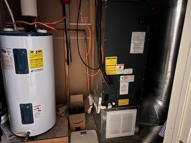 utilities with heating unit and electric water heater