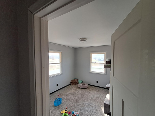 game room with carpet and a wealth of natural light