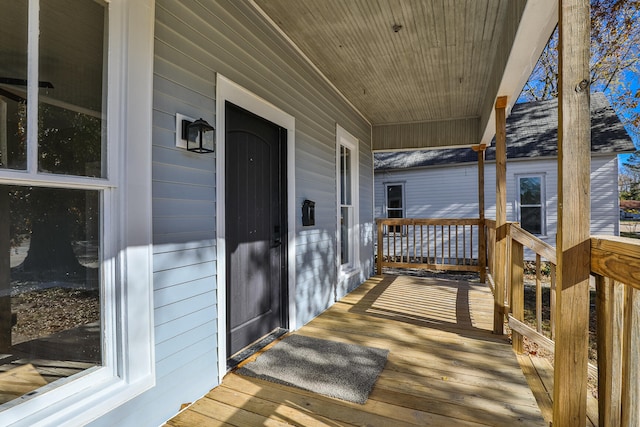 wooden deck with a porch