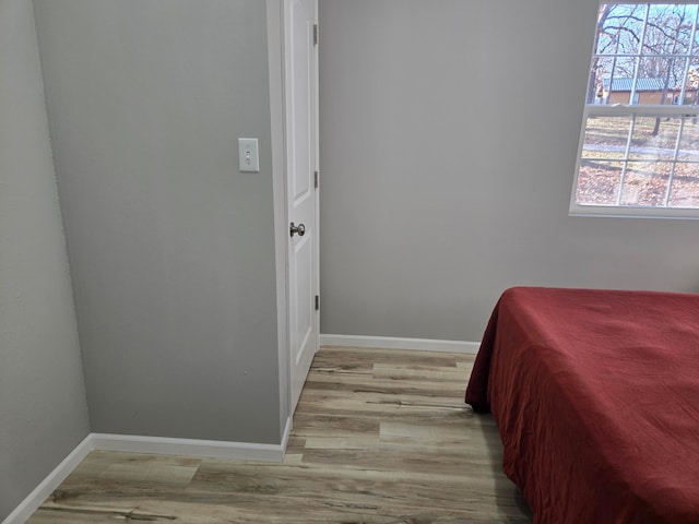 bedroom featuring light wood-type flooring