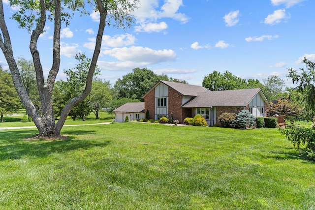 view of front of home with a front yard