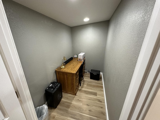 interior space with light hardwood / wood-style floors