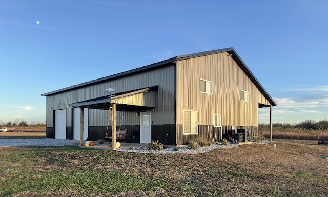 view of outbuilding featuring a garage