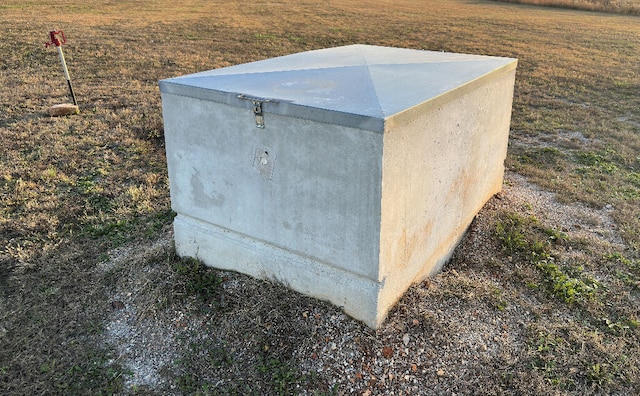 view of storm shelter