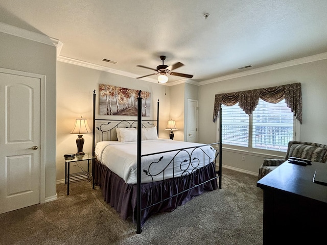 3830 Green Mountain Dr Unit 104, Branson, MO 65616 - bedroom featuring carpet floors, ornamental molding, and ceiling fan