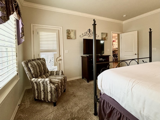 3830 Green Mountain Dr Unit 104, Branson, MO 65616 - carpeted bedroom featuring ornamental molding and baseboards