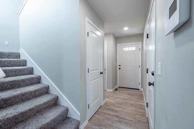 interior space with light hardwood / wood-style flooring