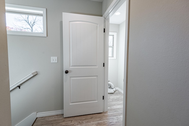 hall featuring light wood-type flooring