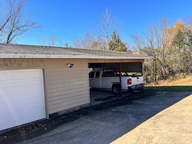 view of garage