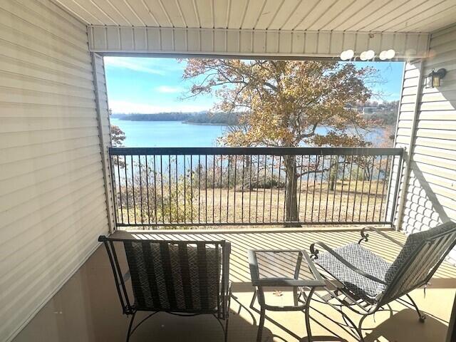 balcony with a water view