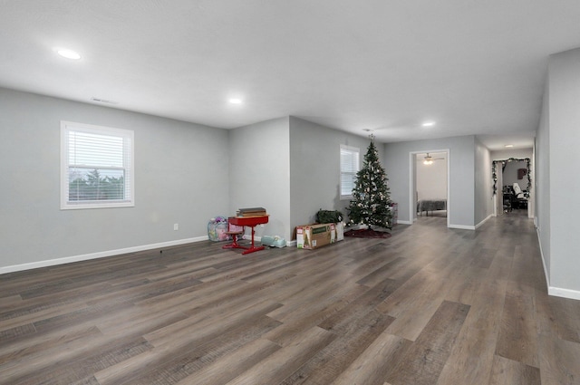 interior space featuring dark wood-type flooring