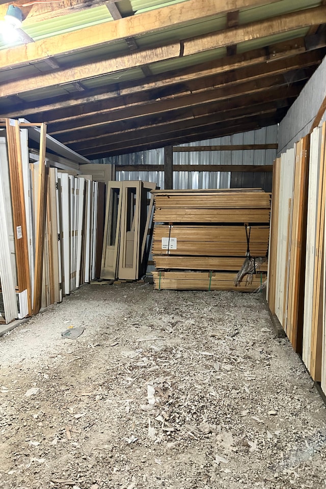 miscellaneous room featuring vaulted ceiling