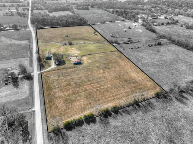 drone / aerial view with a rural view