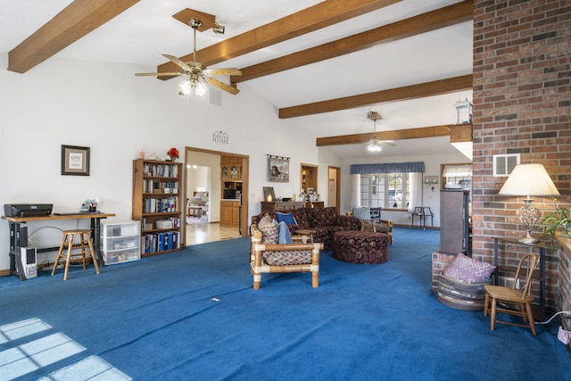 364 W Rd, Branson, MO 65616 - living area with ceiling fan, carpet floors, and an office area