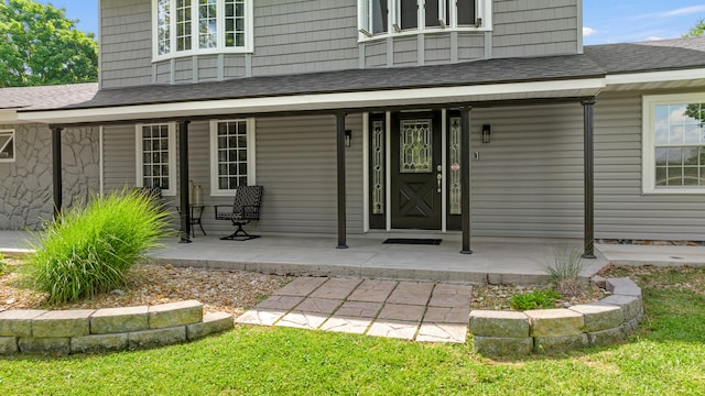 property entrance with a porch