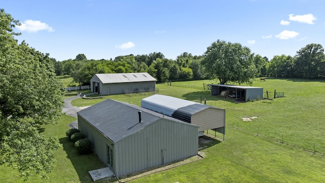 aerial view with a rural view