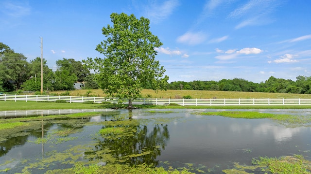 property view of water with a rural view