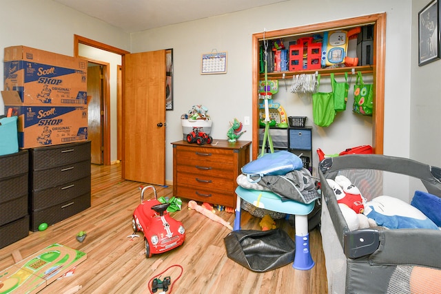 bedroom featuring wood-type flooring