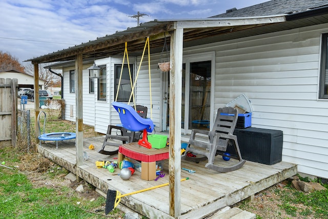 view of wooden deck