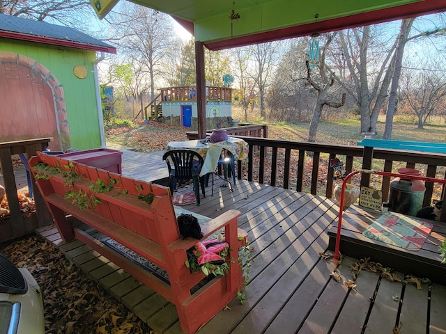 view of wooden deck