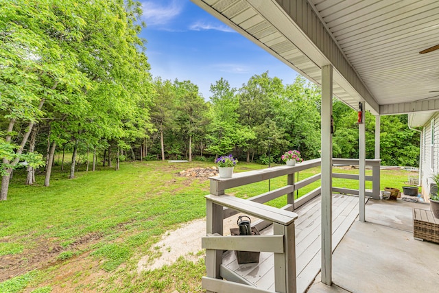 view of yard featuring a porch