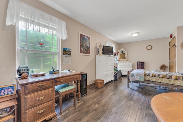 bedroom featuring dark hardwood / wood-style flooring