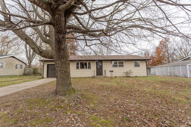 single story home with a garage