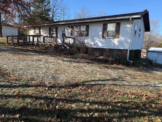 view of front of home featuring a deck