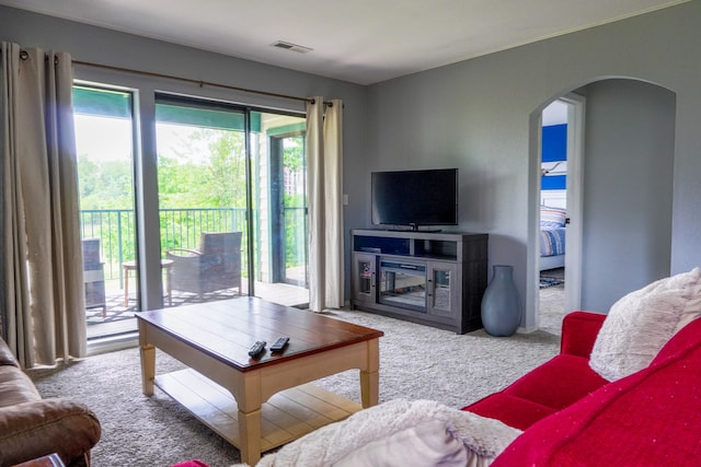 view of carpeted living room