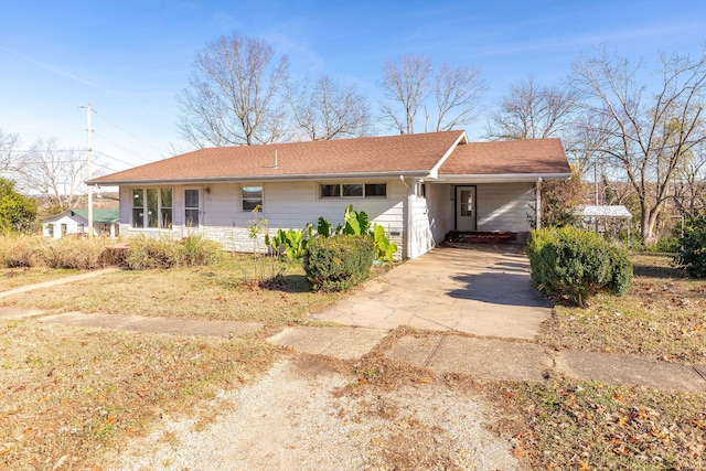 ranch-style house with a carport