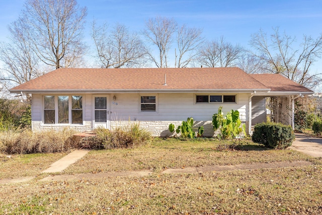 view of single story home