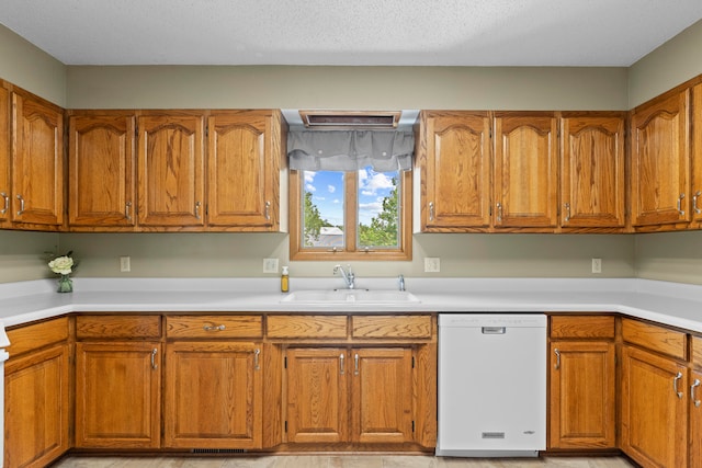 kitchen featuring white dishwasher and sink