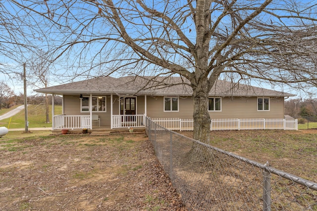 view of front of property with covered porch