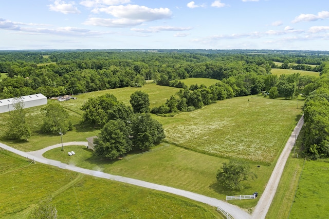 drone / aerial view featuring a rural view