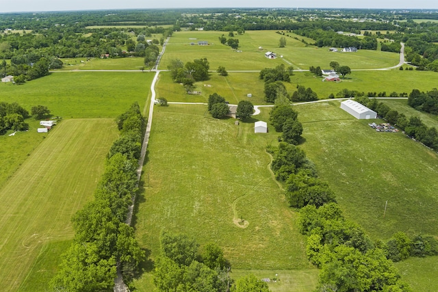 aerial view featuring a rural view