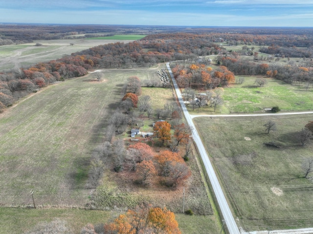 drone / aerial view featuring a rural view