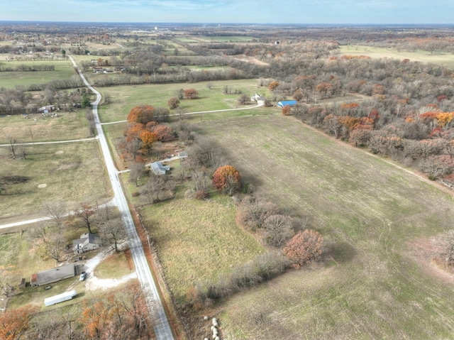 bird's eye view featuring a rural view