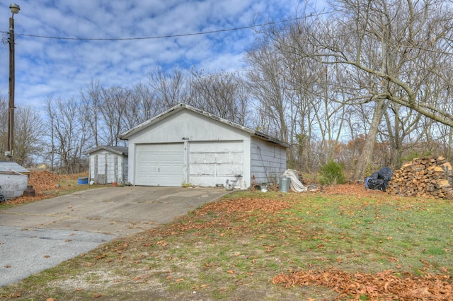 view of garage