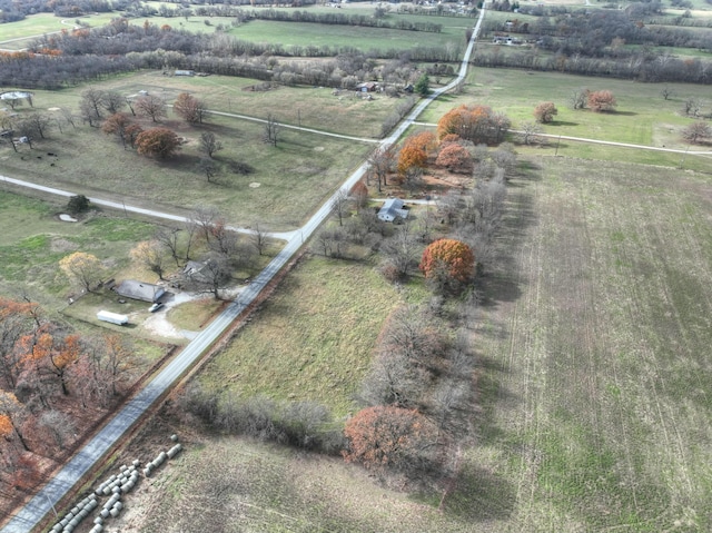 bird's eye view with a rural view