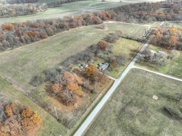 bird's eye view with a rural view