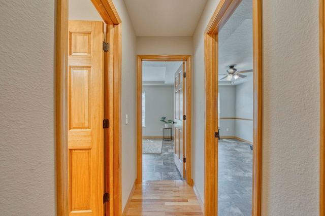 hall featuring light wood-type flooring