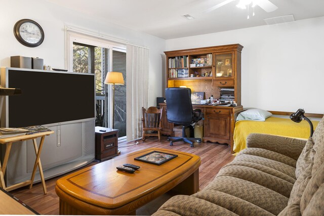474 Woodland Dr E, Branson, MO 65616 - office with ceiling fan and wood finished floors