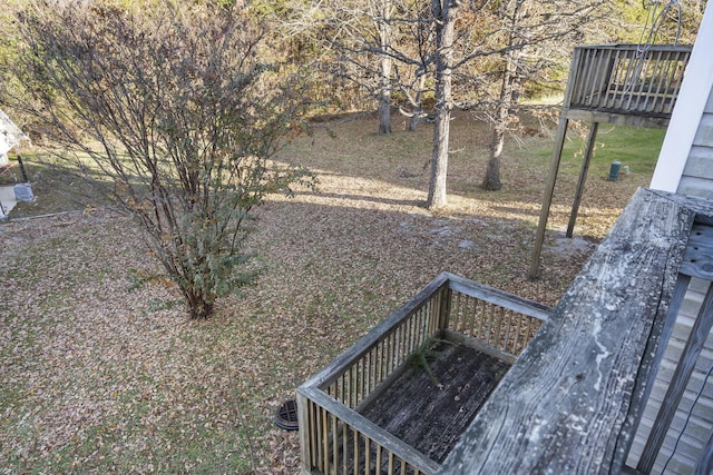 view of yard with a deck