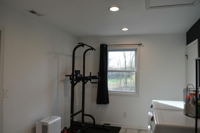 interior space featuring separate washer and dryer