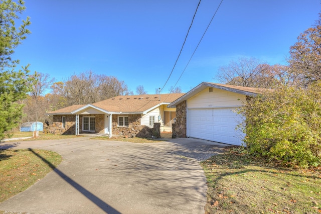 ranch-style home with a garage