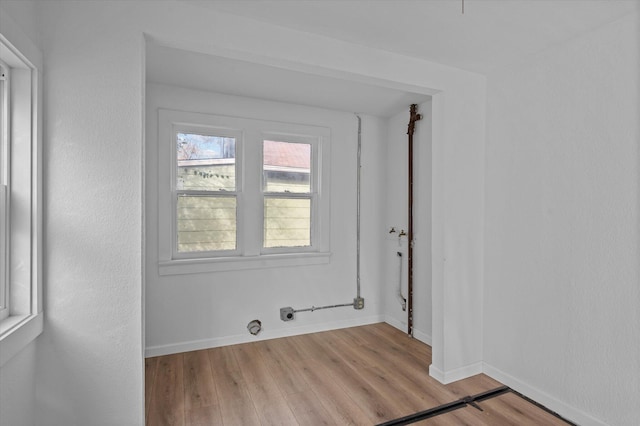 empty room with light wood-type flooring