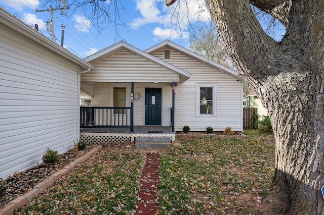 view of front of property with a porch