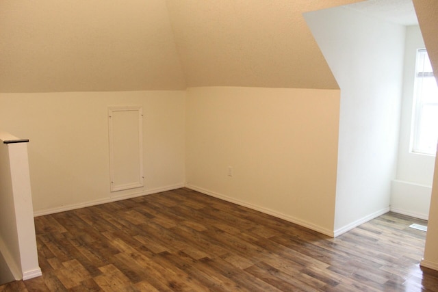 additional living space featuring plenty of natural light and dark hardwood / wood-style floors