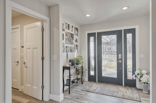 foyer featuring light hardwood / wood-style floors